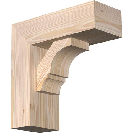 Ekena Millwork Balboa Block Smooth Bracket w/ Offset Brace, Douglas Fir, 5 1/2"W x 14"D x 14"H BKT0604X14X14BOA05SDF